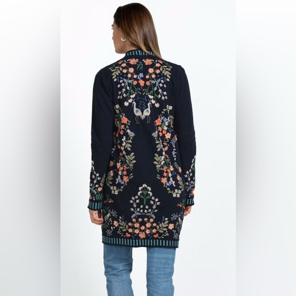 Johnny Was Navy Brooke Cardigan size M - Picture 2 of 8